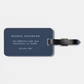 パパ数々の写真タイポグラフィネイビーモダンル ラゲッジタグ (裏面横)