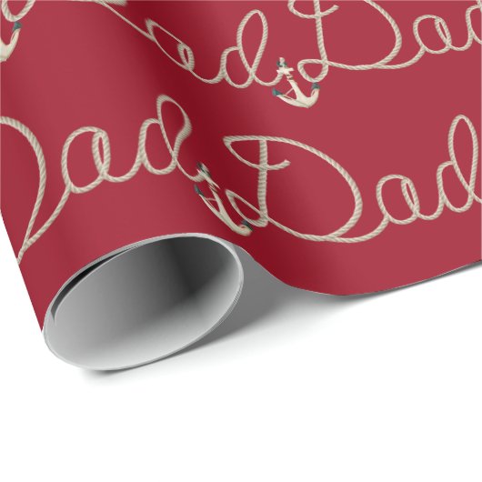 パパ文字イン航海のロープデザイン ラッピングペーパー (ロールコーナー)