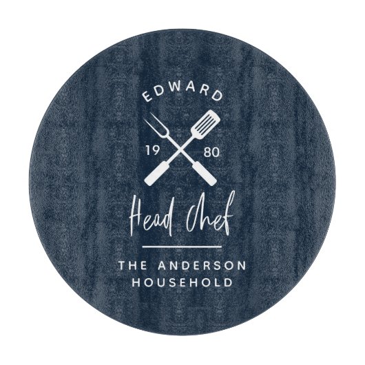 パパ料理長bbqグリルクリスマスの誕生日モダン カッティングボード (正面)