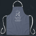 パパ料理長bbqグリルクリスマスバースデーモダン  エプロン<br><div class="desc">パパ料理長bbqグリルのクリスマス、誕生日、父親の日ダスティブルーモダンと白エプロンデザイン。</div>