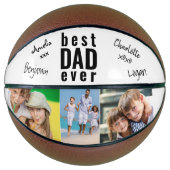 パパ最高のがサインした写真ホワイトバスケットボール バスケットボール (正面)