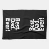 パパ最高のがブラック/ホワイトのお父さんの日 キッチンタオル (横)