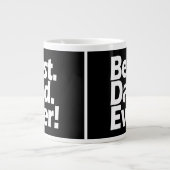 パパ最高のがブラック/ホワイトのお父さんの日 ジャンボコーヒーマグカップ (正面)