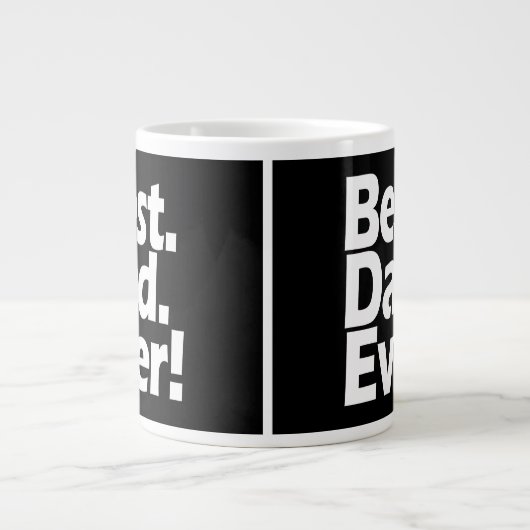 パパ最高のがブラック/ホワイトのお父さんの日 ジャンボコーヒーマグカップ (正面)