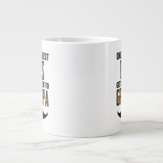 パパ最高のしかおじいちゃんに昇進できない ジャンボコーヒーマグカップ (正面)