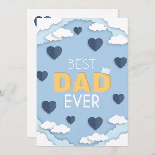 パパ最高のは今までにかわいい父のデイカード (正面/裏面)