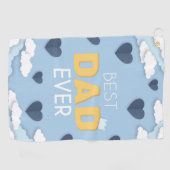 パパ最高のは今までにかわいい父のデイレーベル ゴルフタオル (横)