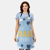 パパ最高のは今までにかわいい父の日 エプロン (着用した状態)