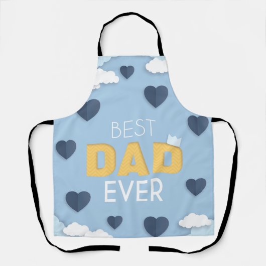 パパ最高のは今までにかわいい父の日 エプロン (正面)