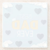 パパ最高のは今までにかわいい父の日 ガラスコースター (裏面)