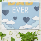 パパ最高のは今までにかわいい父の日 キッチンタオル (折り畳み)