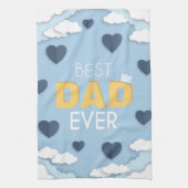 パパ最高のは今までにかわいい父の日 キッチンタオル (縦)