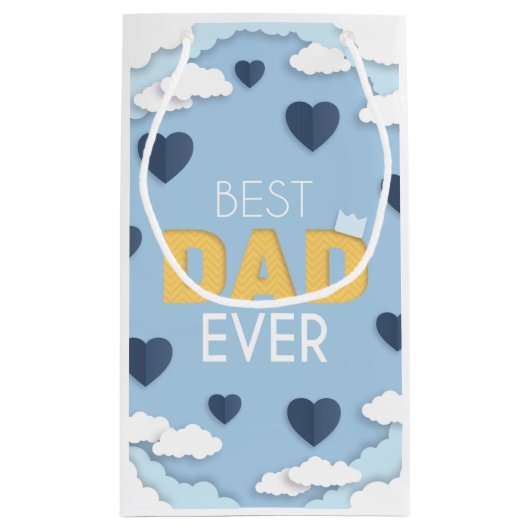 パパ最高のは今までにかわいい父の日 スモールペーパーバッグ (裏面)