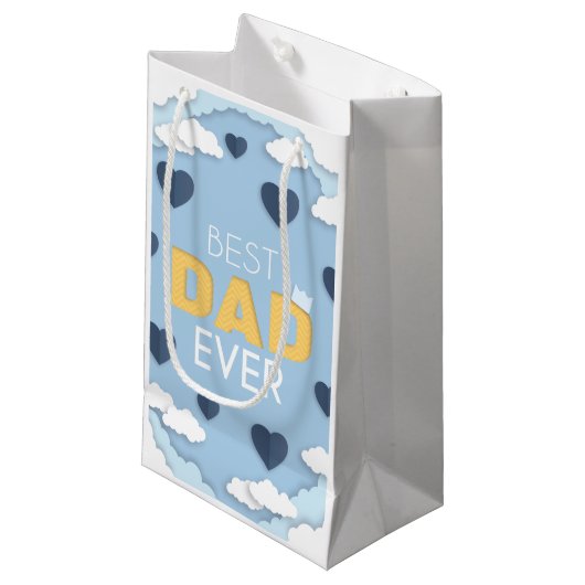パパ最高のは今までにかわいい父の日 スモールペーパーバッグ (正面アングル)