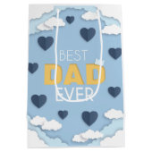 パパ最高のは今までにかわいい父の日 ミディアムペーパーバッグ (裏面)