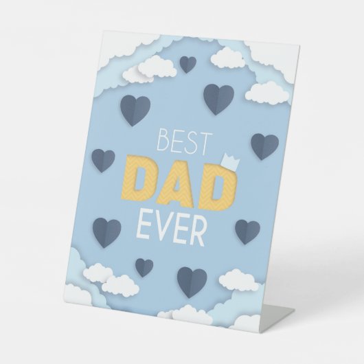 パパ最高のは今までにかわいい父の日 台座サイン (正面)