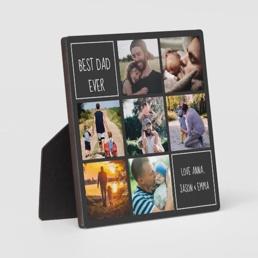 パパ最高のは常に写真のコラージュと文字。私たちはパパ フォトプラーク (正面)