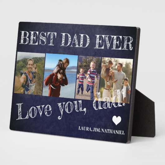 パパ最高のは父の日4の写真コラージュ フォトプラーク (側面)