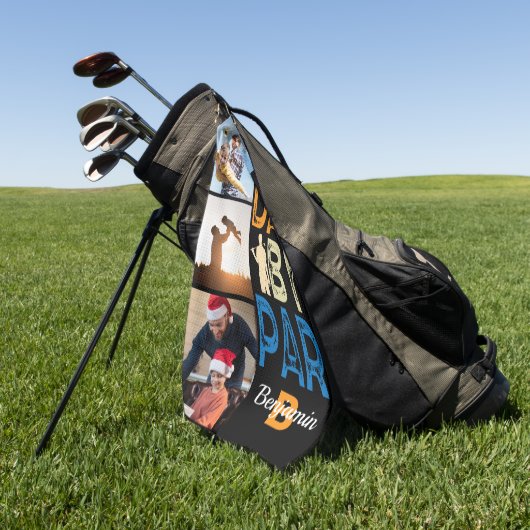 パパ最高のバイパーフォト・モノグラム・ファーズ・デイ・ギフト ゴルフタオル (グリーン)