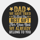 パパ最高のプレゼントお父様の日クリスマス ラウンドシール (正面)