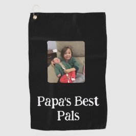 パパ最高のルのフォトブラック ゴルフタオル