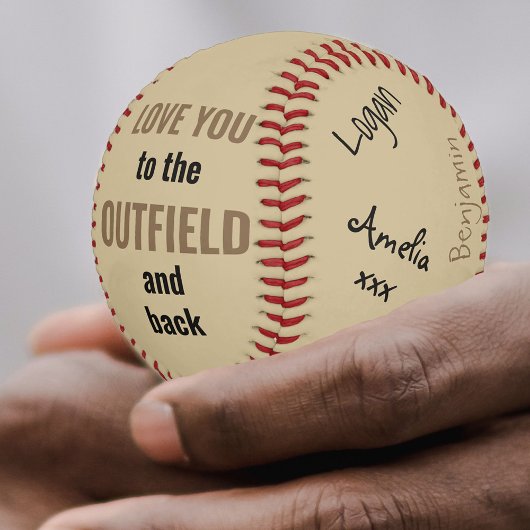 パパ最高のーにサイン済みフォトクリームブラック金ゴールド 野球ボール