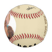 パパ最高のーにサイン済みフォトクリームブラック金ゴールド 野球ボール (裏面)