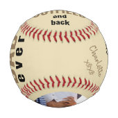 パパ最高のーにサイン済みフォトクリームブラック金ゴールド 野球ボール (正面)