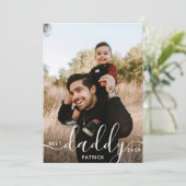 パパ最高のーの名前をカスタムする写真ギフト カード (スタンド正面)