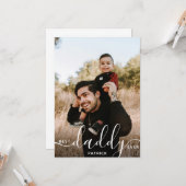 パパ最高のーの名前をカスタムする写真ギフト カード (正面/裏面インサイチュ)