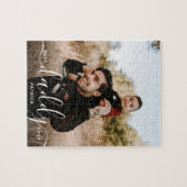 パパ最高のーの名前をカスタムする写真ギフト ジグソーパズル (横)