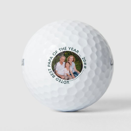 パパ最高のーの投票 |丸い写真 ゴルフボール (正面)