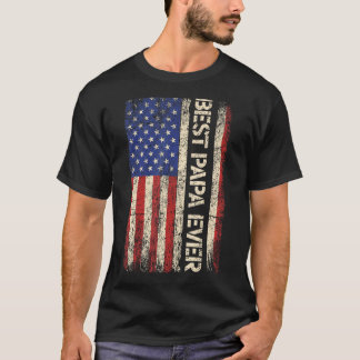 パパ最高のーはアメリカ合衆国の国旗の贈り物父の Tシャツ
