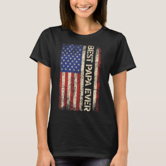 パパ最高のーはアメリカ合衆国の国旗の贈り物父の Tシャツ