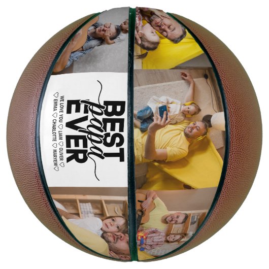 パパ最高のーエバー&シンプル家族の写真お父さんの日 バスケットボール (縦)