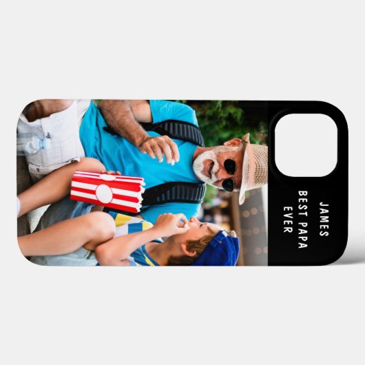 パパ最高のーーが自分の写真名前をカスタムするを追加 Case-Mate iPhoneケース (裏面 (横))