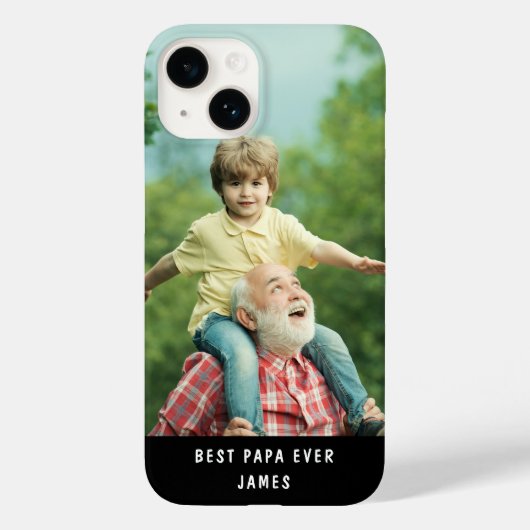 パパ最高のーーが自分の写真名前をカスタムするを追加 Case-Mate iPhoneケース (裏面)