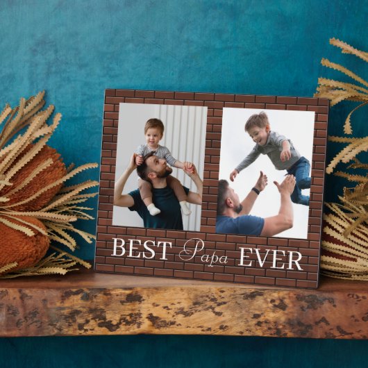 パパ最高のーーの父の日2写真コラージュのプラーク フォトプラーク (側面)