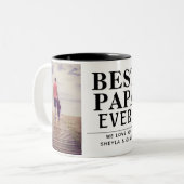 パパ最高のーーは父の日モダン2写真コラージュ ツートーンマグカップ (正面左)