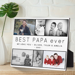 パパ最高のーーEverモダン 6 Photo Collage Father's Day フォトプラーク