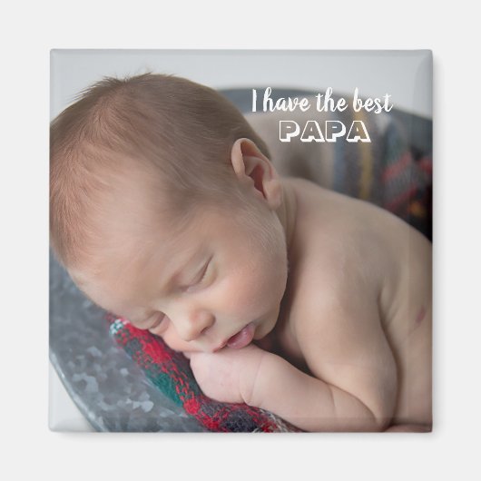 パパ最高のー写真 マグネット (正面)