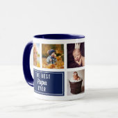 パパ最高のー・エバー・ネイビー・コラージュのカスタム写真 マグカップ (正面左)