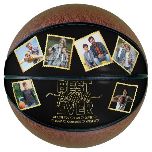 パパ最高のー・エバー&ファミリー6枚の写真パパの日 バスケットボール (正面)