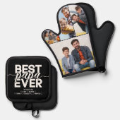 パパ最高のー・エバー・ファーザーズ・デイ・フォトコラージュ記念Keepsake 鍋つかみ&鍋敷きセット (正面/裏面)