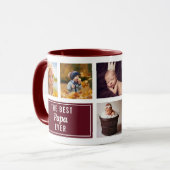 パパ最高のー・エバー・ブルゴーニュのコラージュカスタム写真 マグカップ (正面左)