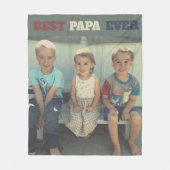 パパ最高のーEver Grandkids Photo Father's Day フリースブランケット (正面)