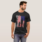 パパ最高のーUSA国旗の父おもしろいの日パパと Tシャツ (正面フル)