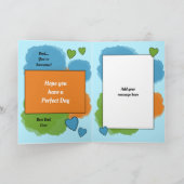 パパ最高の友の誕生日の青い写真 カード (内部)