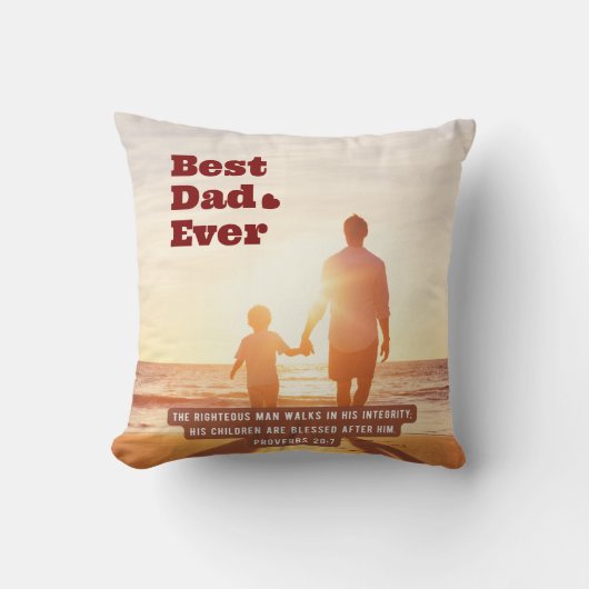 パパ最高の20:7キリスト教の聖書聖句 クッション (正面)