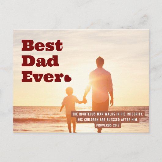 パパ最高の20:7キリスト教の聖書聖句 ポストカード (正面)